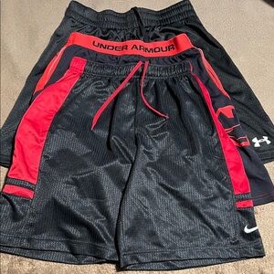 Under Armour & Nike Athletic Shorts - Black and Red